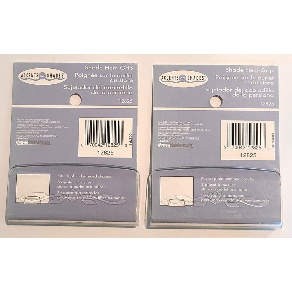 Accents On Shades Hem Grips Clear Roller Shades Blinds Set of 2 New 3.25 x 1.75